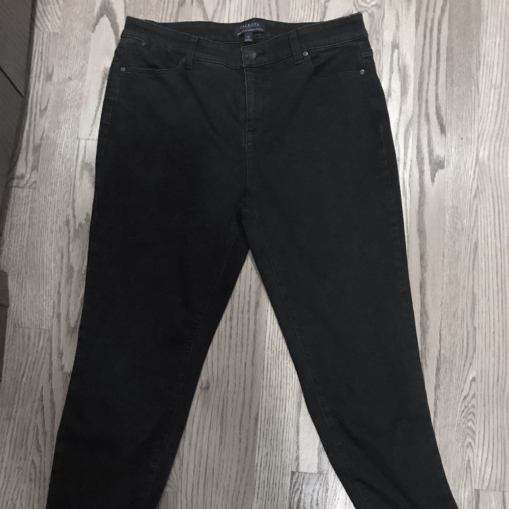 Talbots Black Jeans Simply Flattering  5-Pock sz14